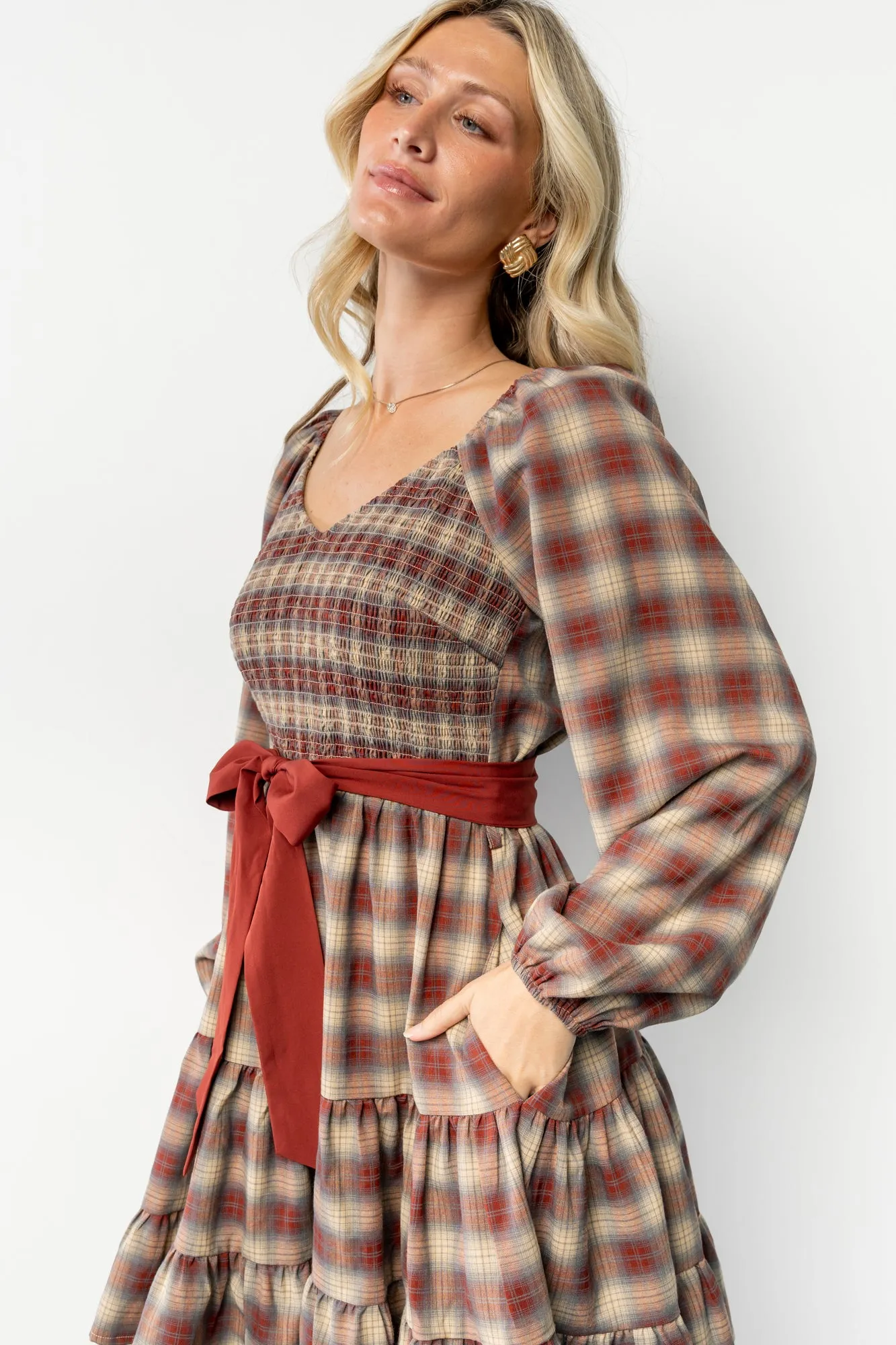 Stina Short Dress | Plaid Multi sold by Baltic Born product image thumbnail 2