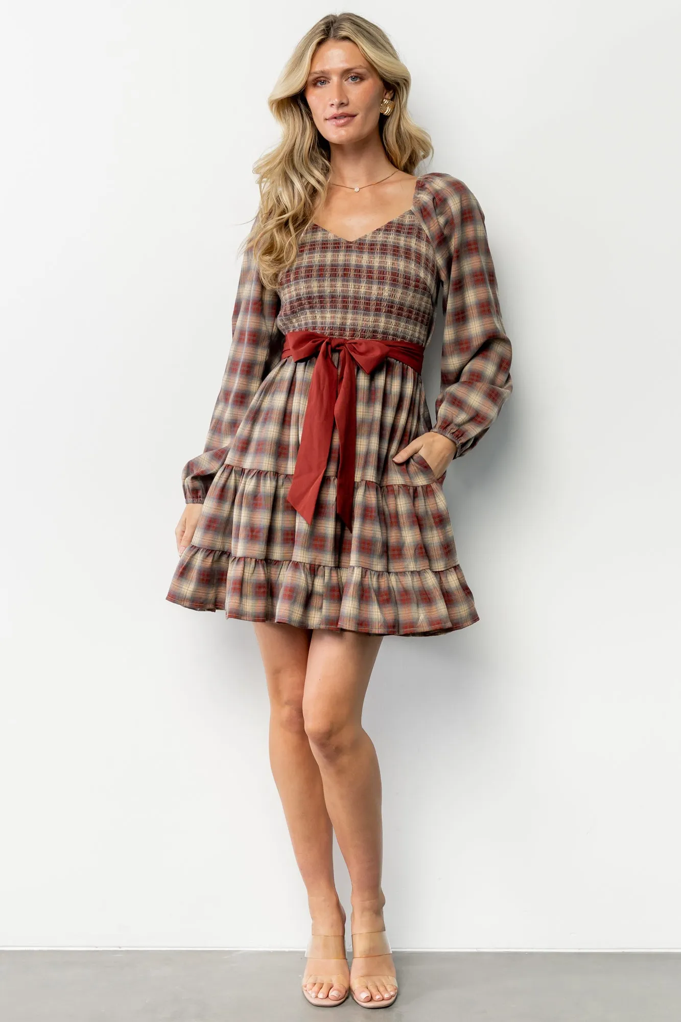 Stina Short Dress | Plaid Multi sold by Baltic Born
