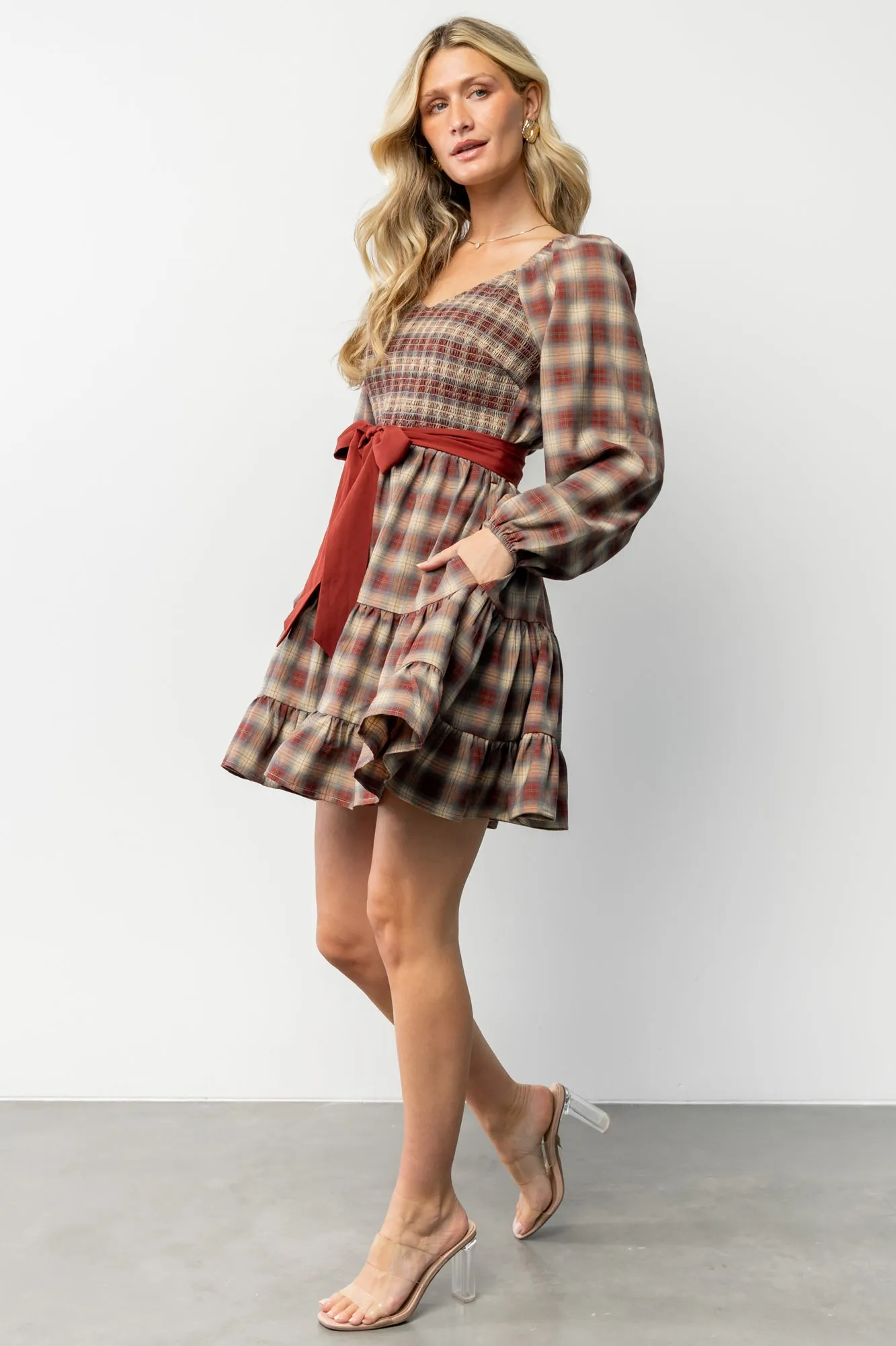 Stina Short Dress | Plaid Multi sold by Baltic Born product image thumbnail 3
