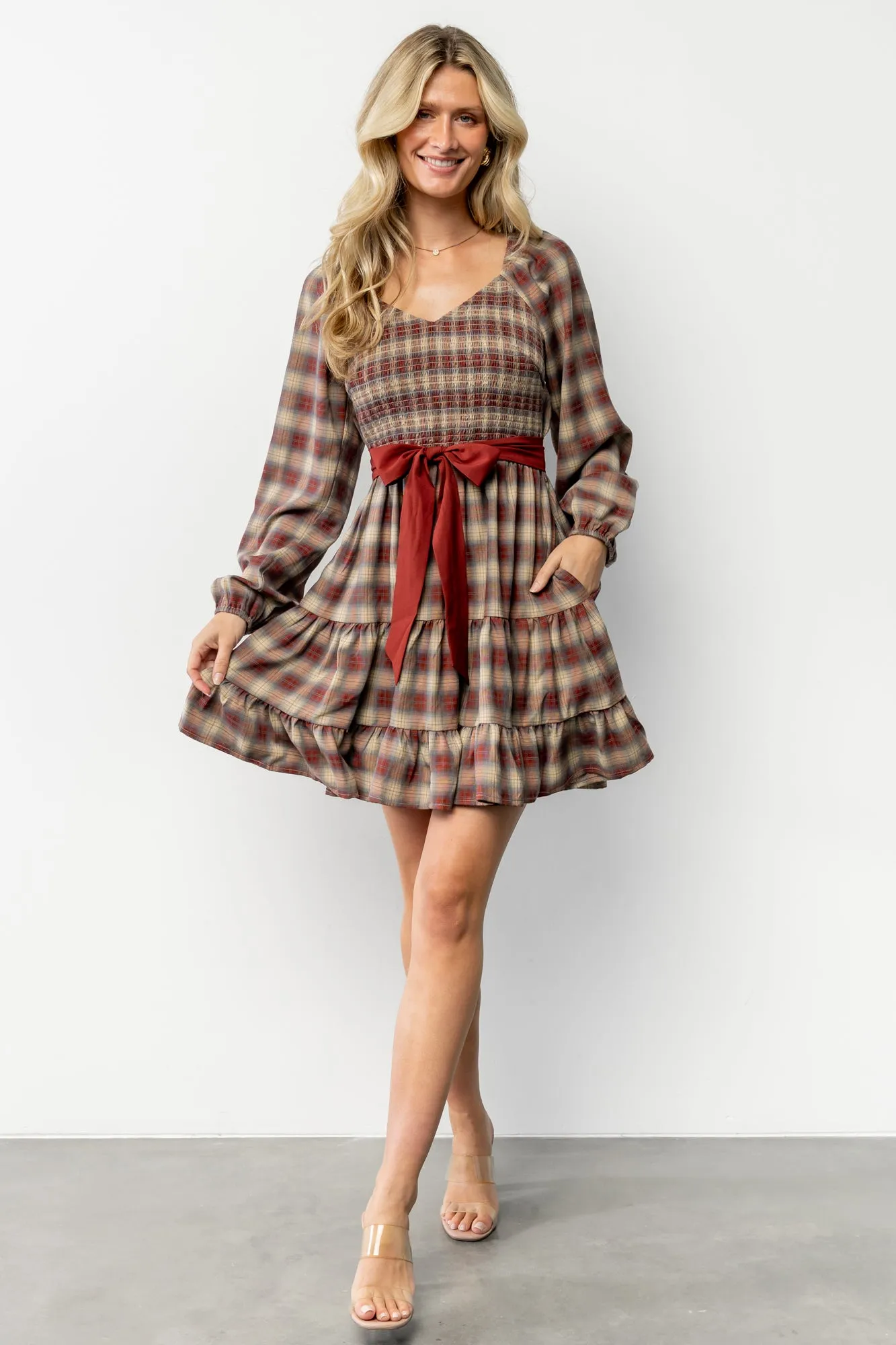 Stina Short Dress | Plaid Multi sold by Baltic Born product image thumbnail 5
