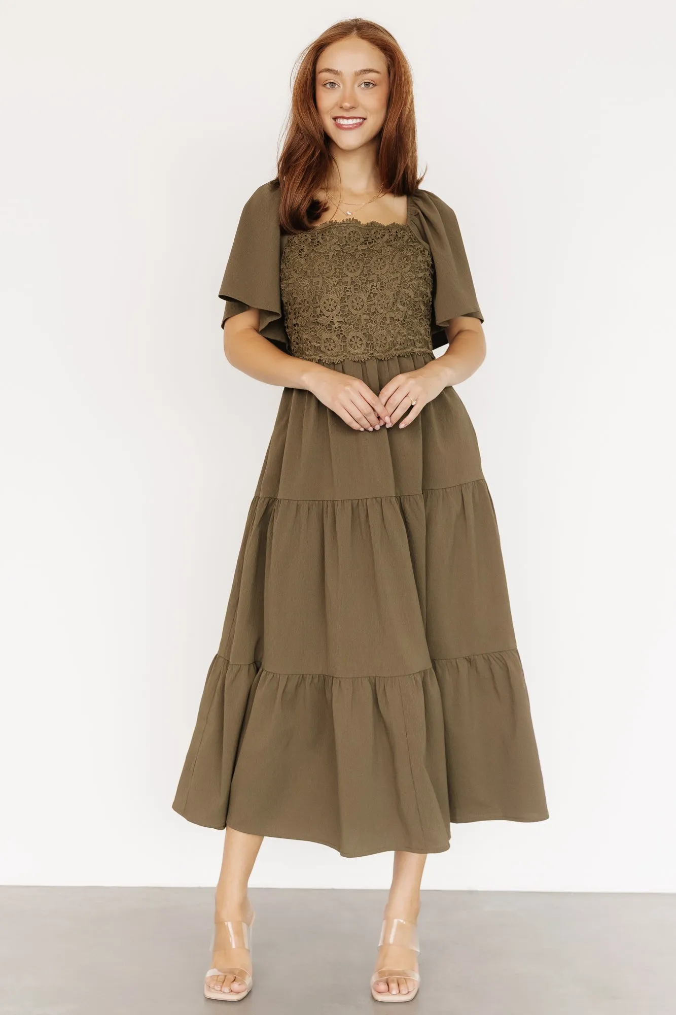 Fauna Lace Top Dress | Olive sold by Baltic Born product image thumbnail 2