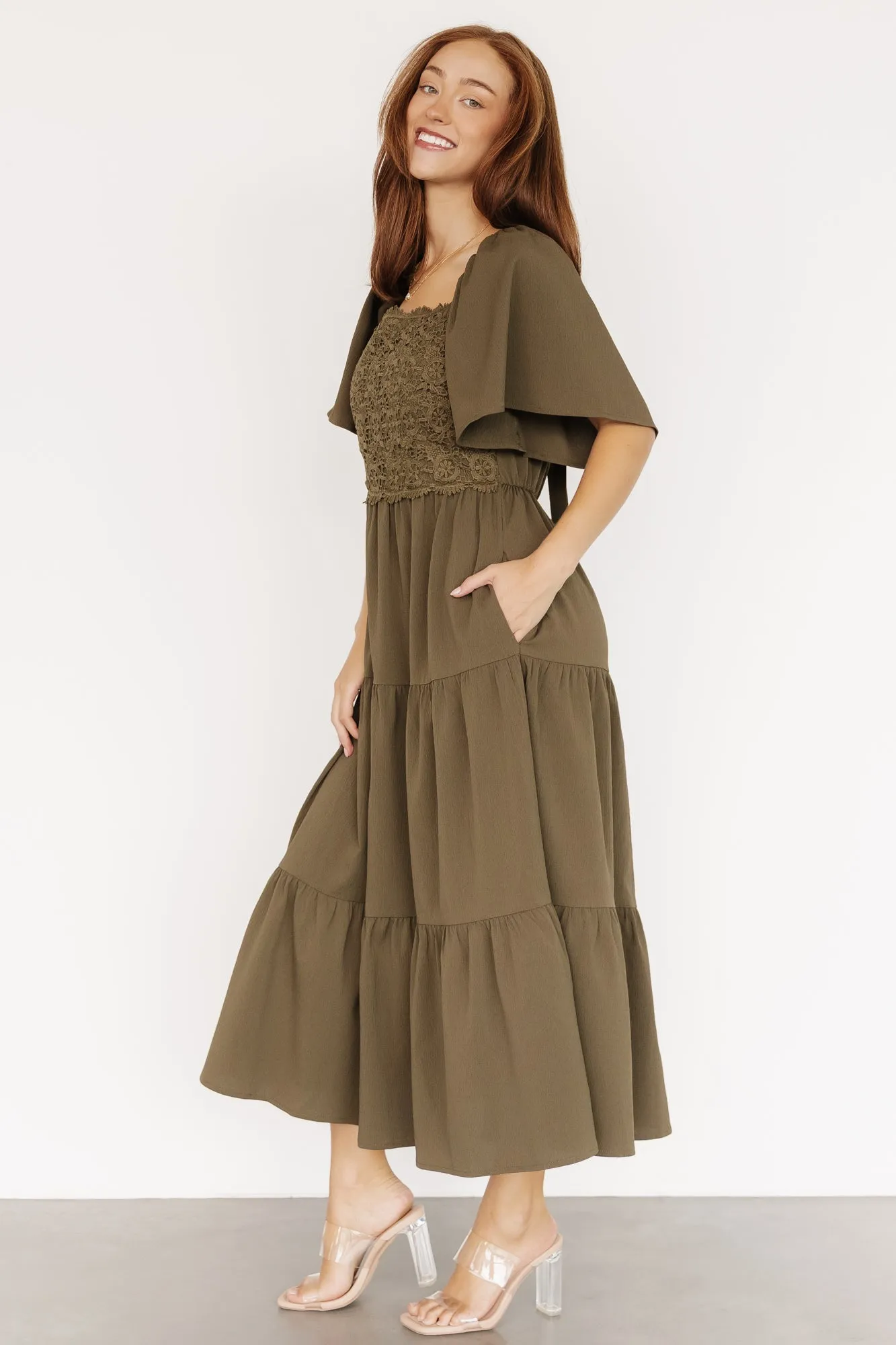 Fauna Lace Top Dress | Olive sold by Baltic Born product image thumbnail 5