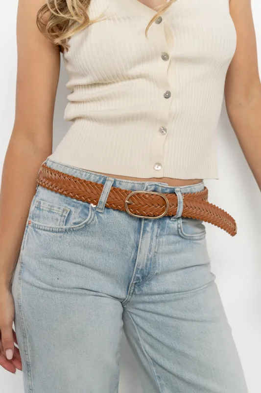 Brighton Faux Leather Belt | Brown sold by Baltic Born
