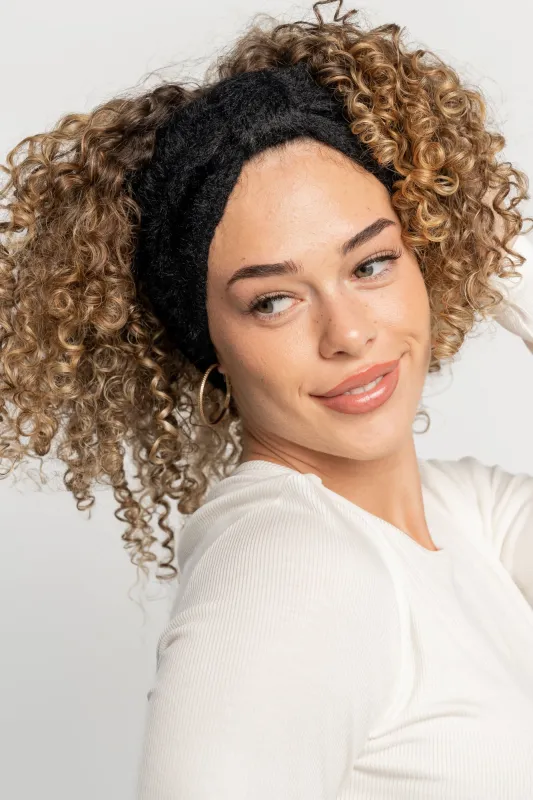 Harlowe Cozy Bow Headband | Black sold by Baltic Born