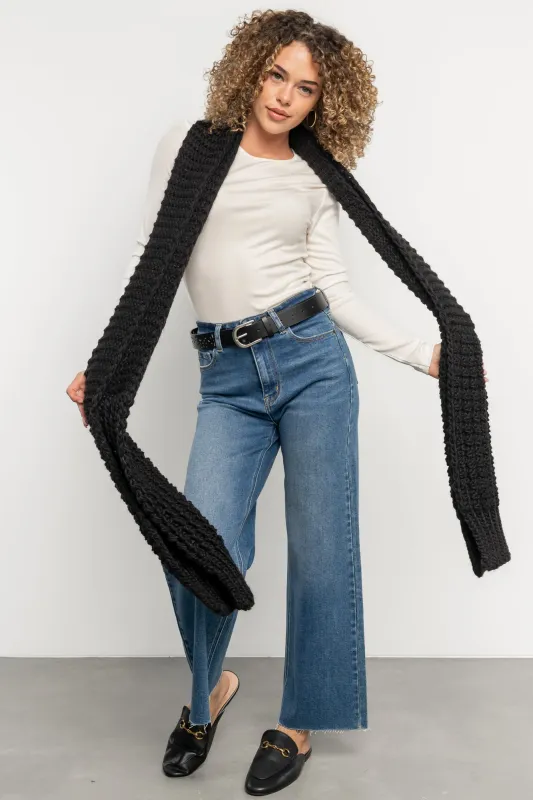 Sarah Chunky Knit Scarf | Black sold by Baltic Born