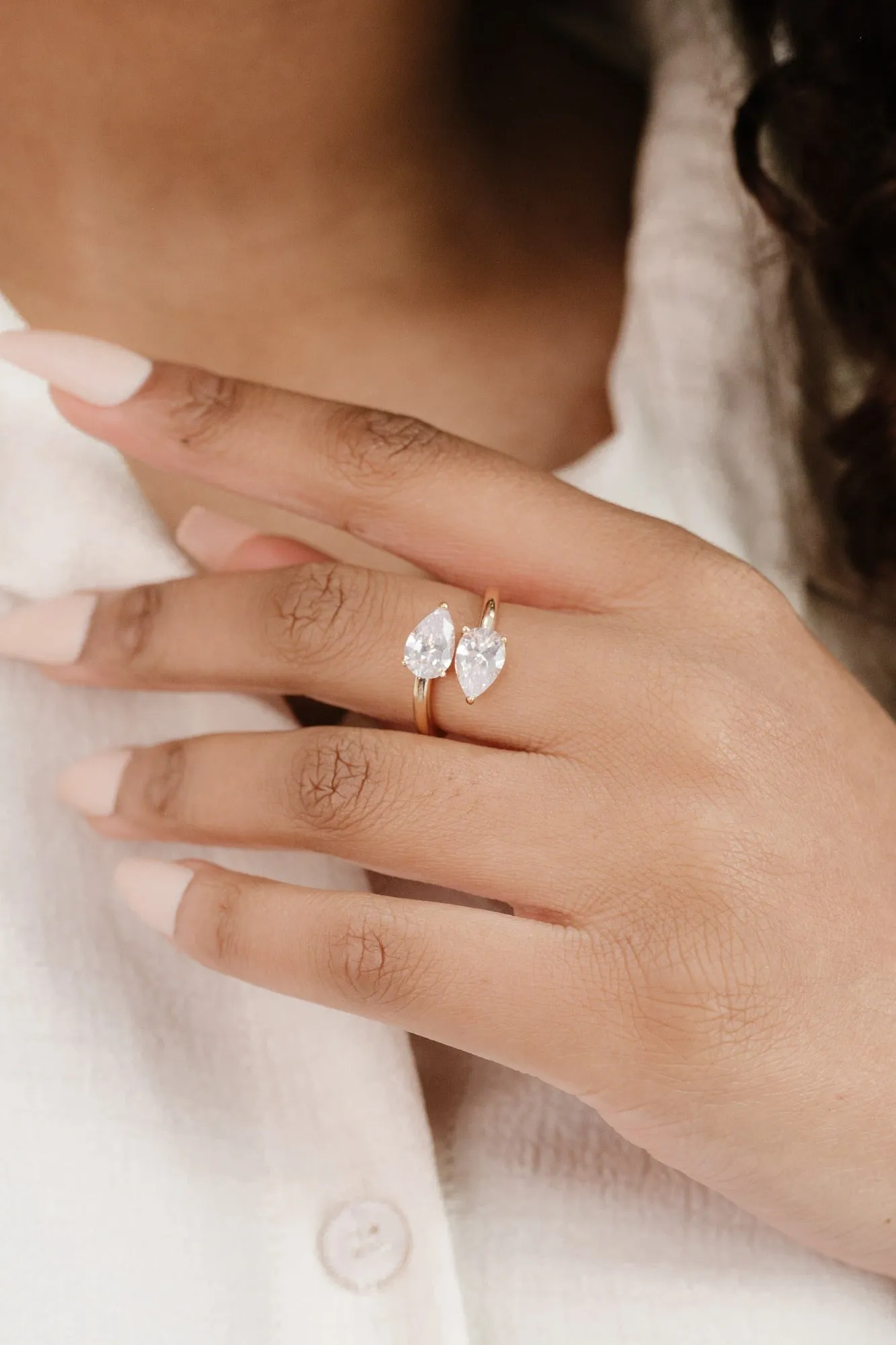 Crystal Teardrop Wrap Ring sold by Baltic Born