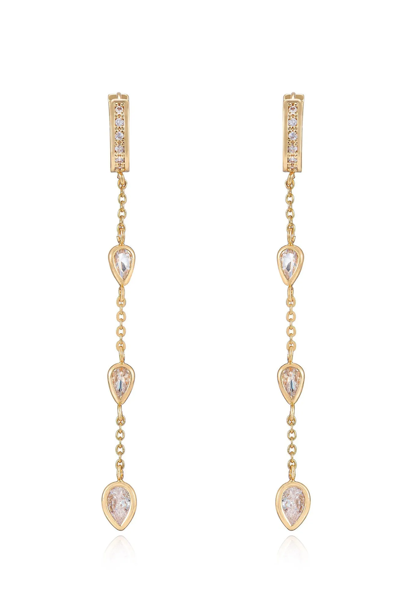 Bezel Crystal Huggie Dangle Earrings sold by Baltic Born product image thumbnail 3