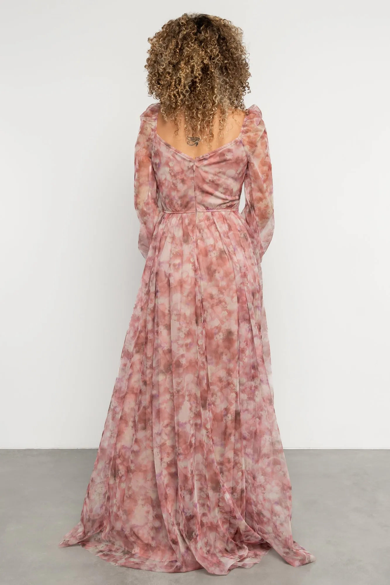 Katara Tulle Maxi Dress | Mauve Floral sold by Baltic Born product image thumbnail 5