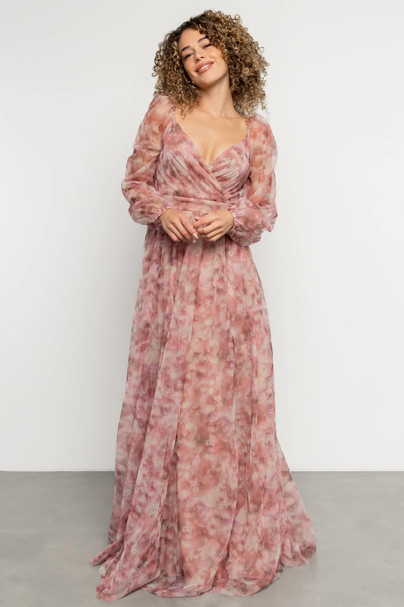 Katara Tulle Maxi Dress | Mauve Floral sold by Baltic Born product image thumbnail 4