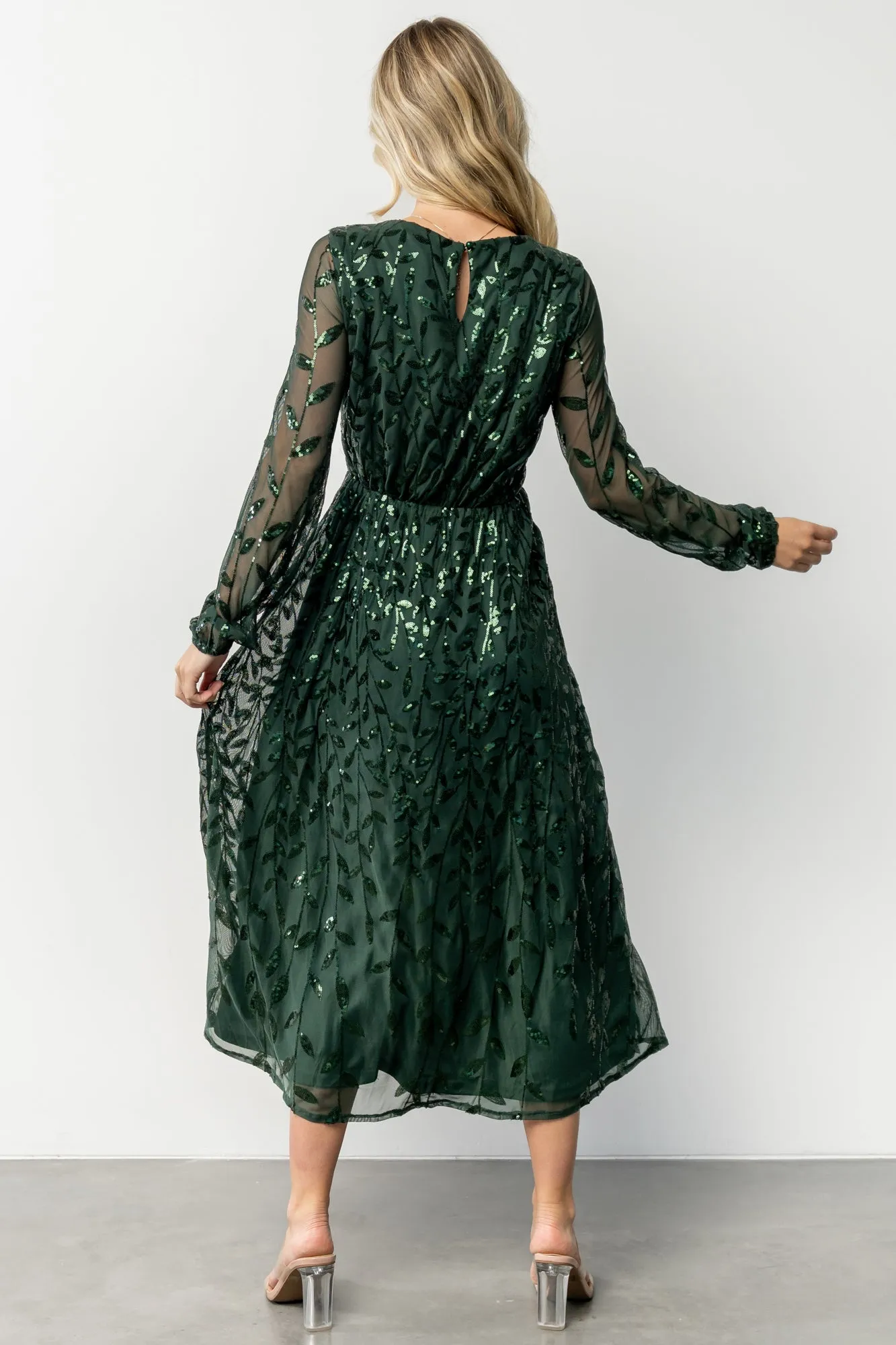 Kalla Sequin Midi Dress | Emerald sold by Baltic Born product image thumbnail 4