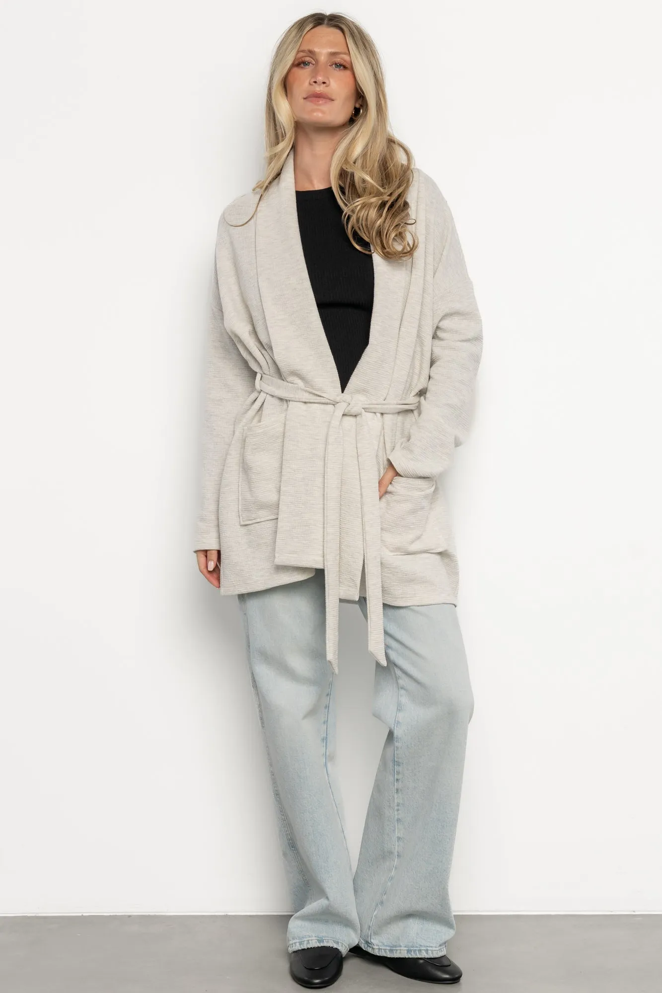 Clairemont Cardigan | Light Gray sold by Baltic Born