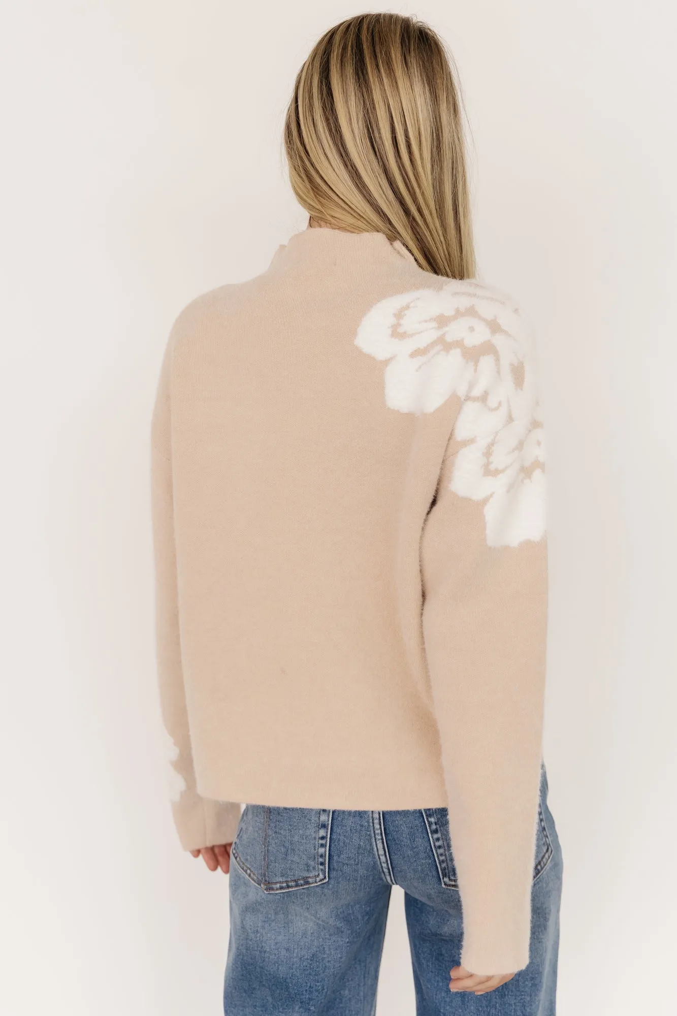 Oda Floral Sweater | Natural + Off White sold by Baltic Born product image thumbnail 4