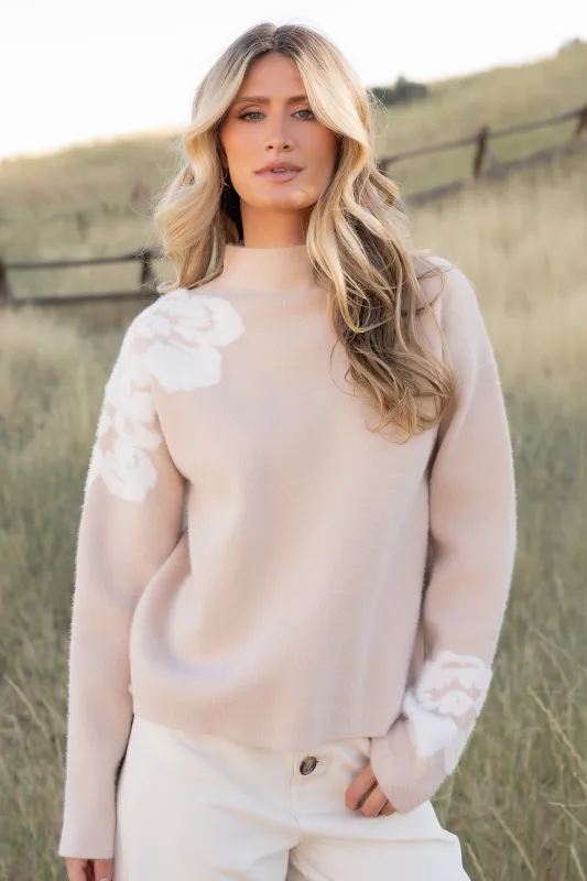 Oda Floral Sweater | Natural + Off White sold by Baltic Born