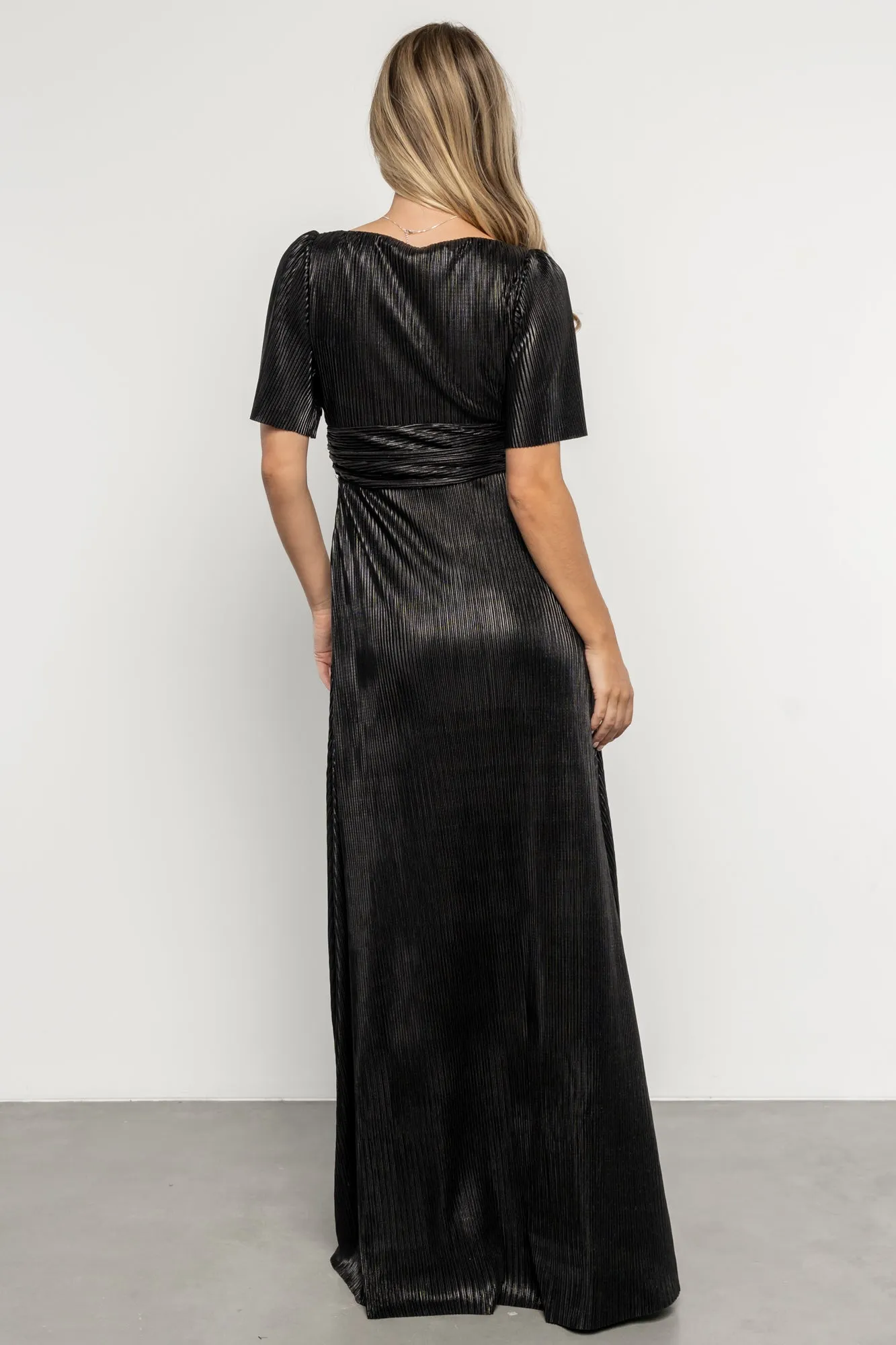 Venetian Pleated Gown | Black sold by Baltic Born product image thumbnail 4