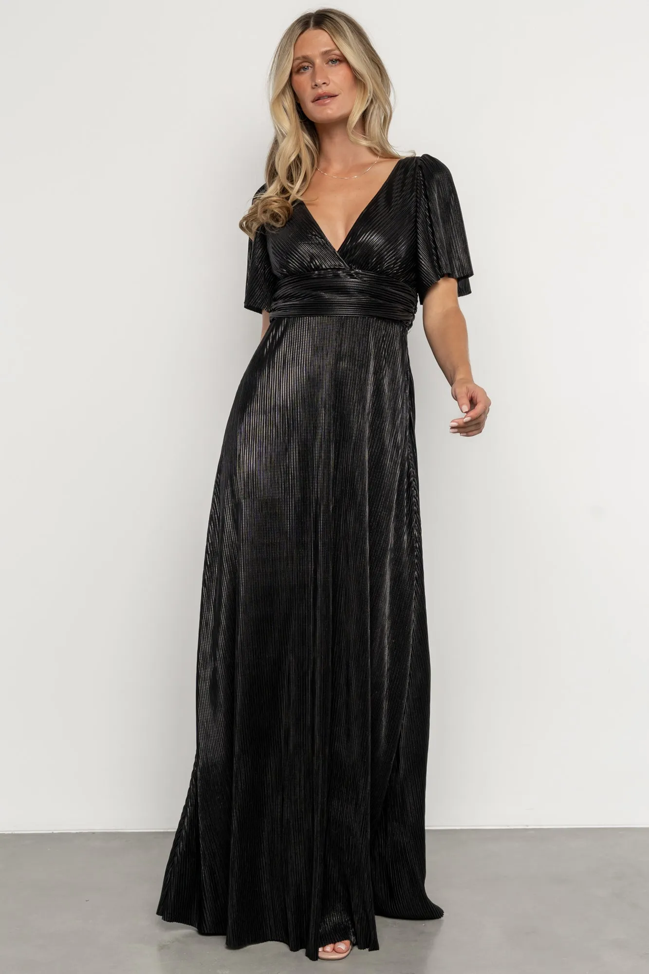 Venetian Pleated Gown | Black sold by Baltic Born product image thumbnail 5