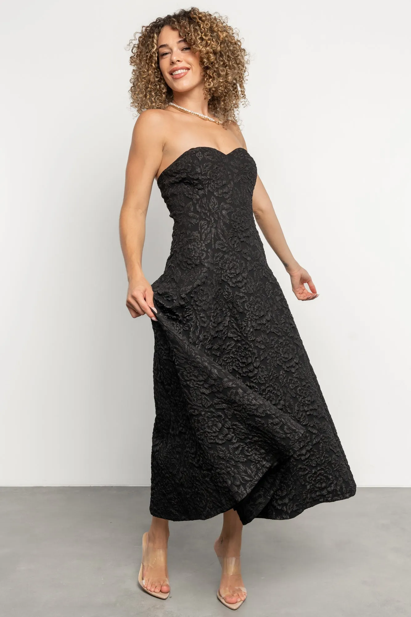 Selene Strapless Midi Dress | Black sold by Baltic Born product image thumbnail 5