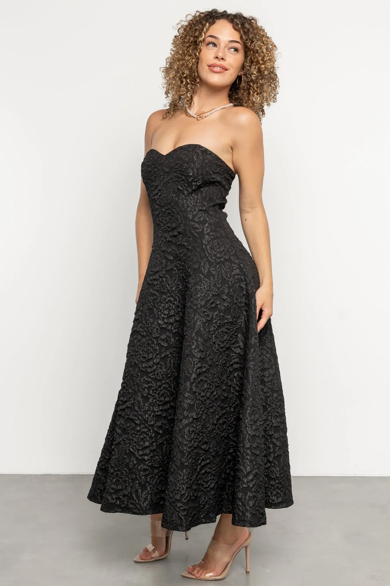 Selene Strapless Midi Dress | Black sold by Baltic Born product image thumbnail 3
