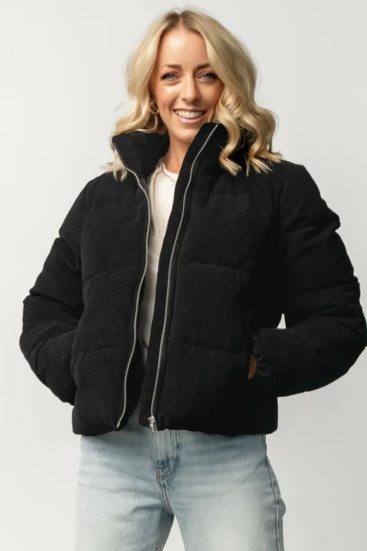Holden Corduroy Puffer Jacket | Black sold by Baltic Born