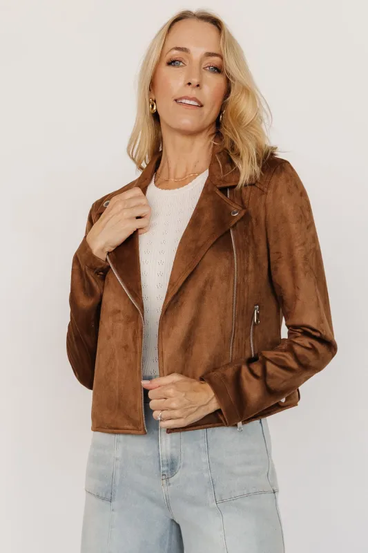 Marisa Faux Suede Jacket | Caramel sold by Baltic Born