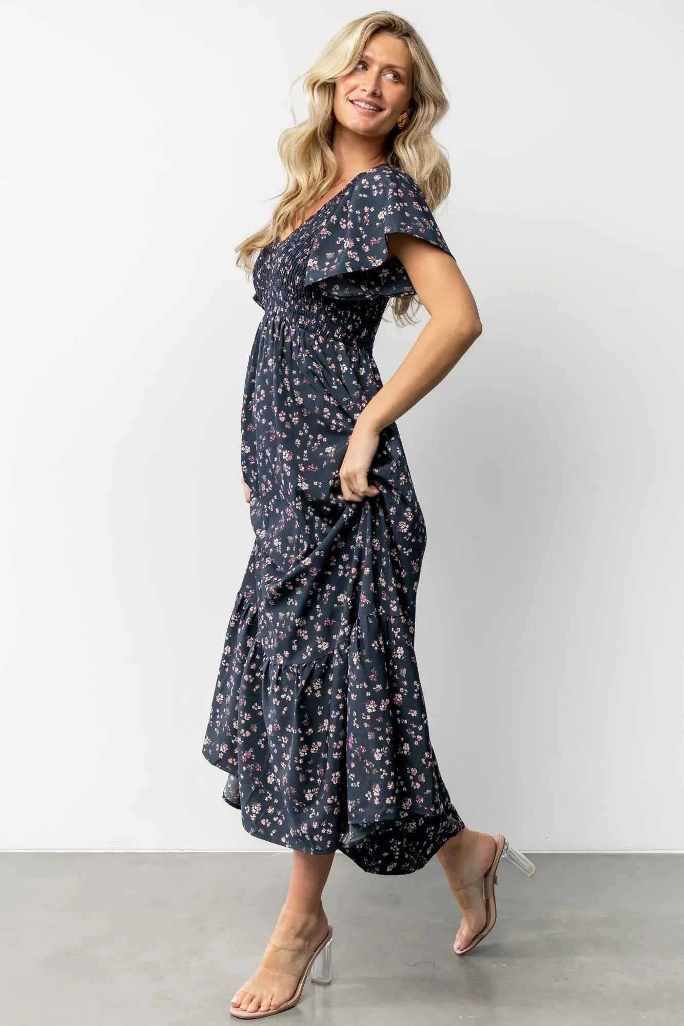 Jerah Smocked Dress | Midnight Floral sold by Baltic Born product image thumbnail 3