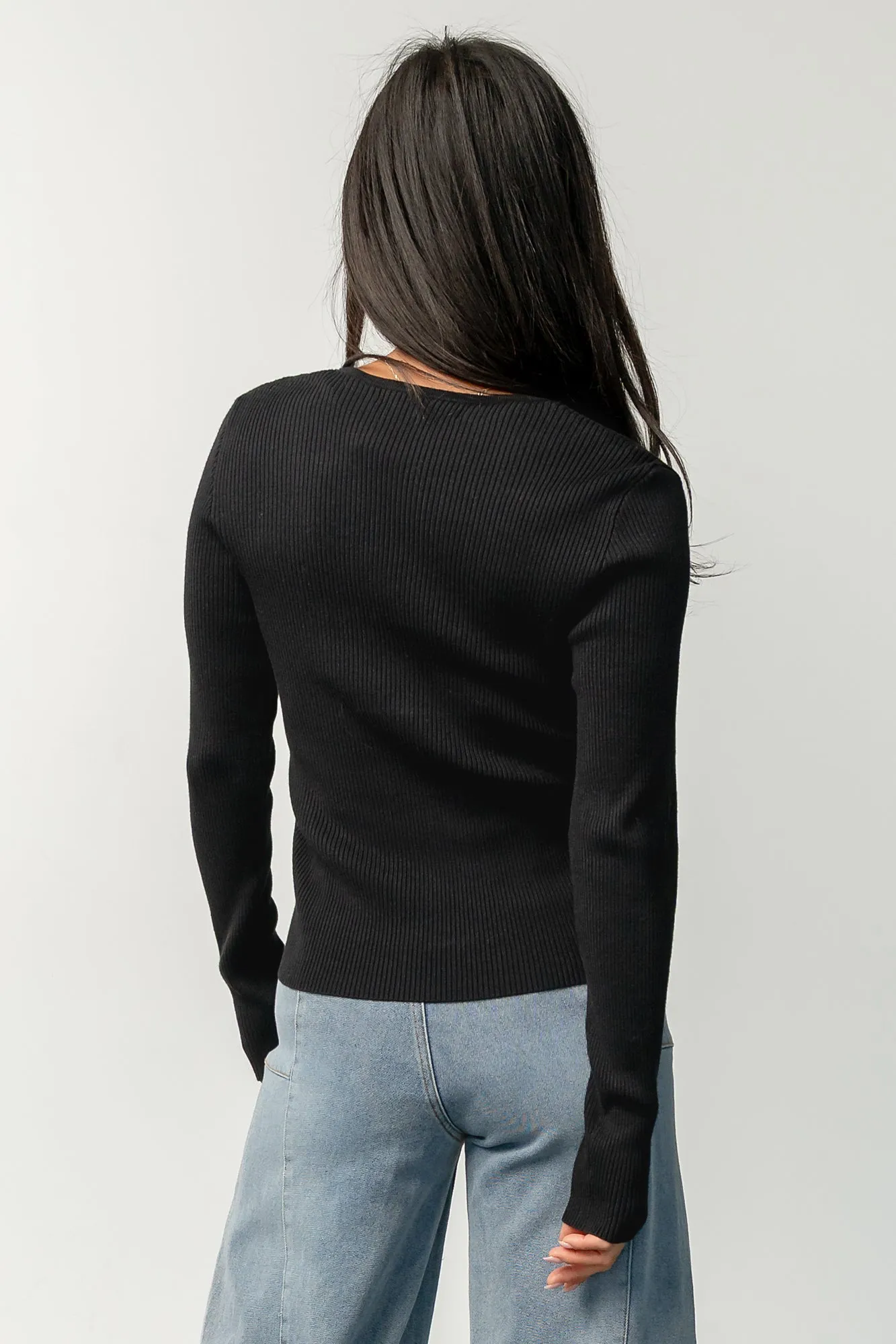 Leo Ribbed Henley Top | Black sold by Baltic Born product image thumbnail 4