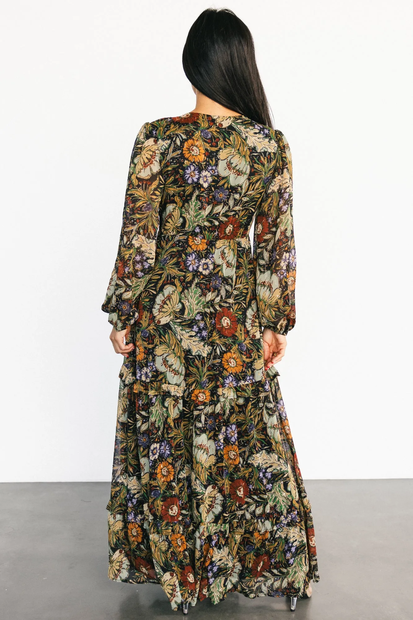 Bowman Deep V Maxi Dress | Multi Floral sold by Baltic Born product image thumbnail 4