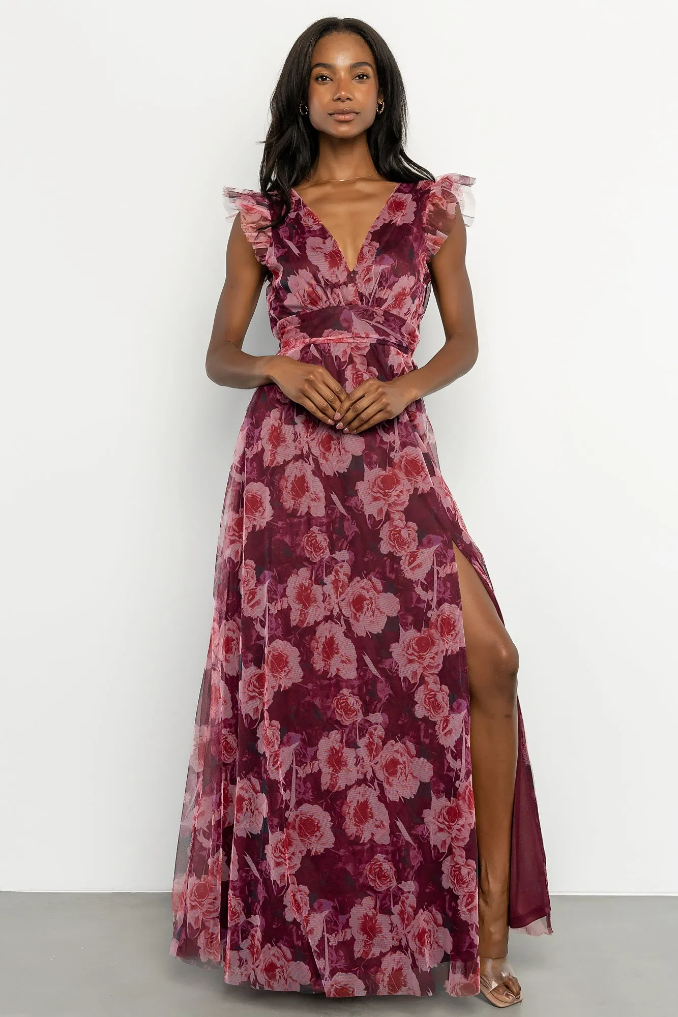 Adelyn Maxi Dress | Wine Floral sold by Baltic Born product image thumbnail 5