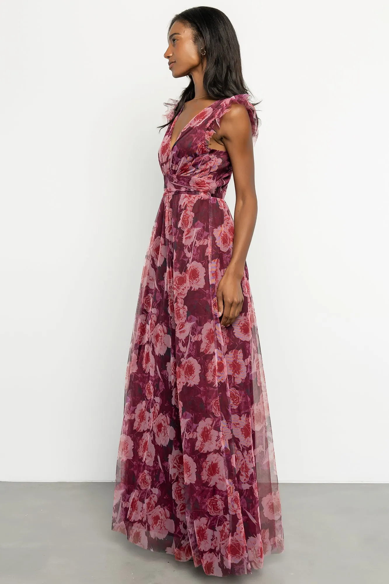 Adelyn Maxi Dress | Wine Floral sold by Baltic Born product image thumbnail 3