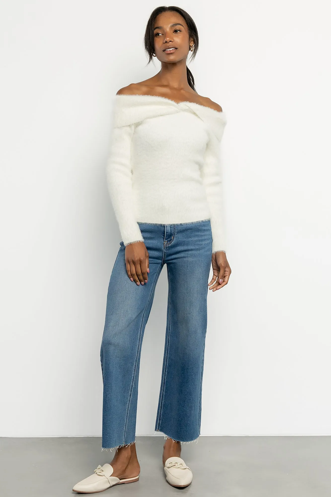 Perla Off Shoulder Sweater | Ivory sold by Baltic Born product image thumbnail 5