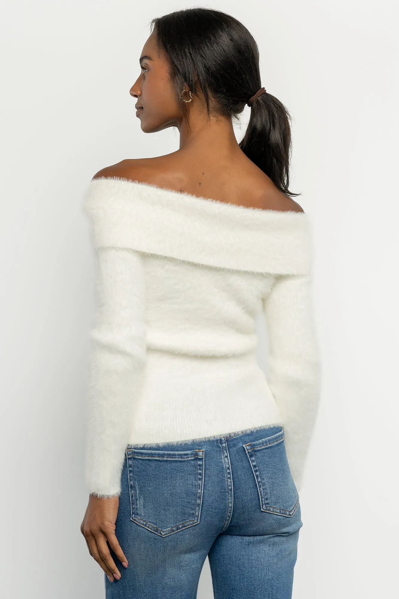 Perla Off Shoulder Sweater | Ivory sold by Baltic Born product image thumbnail 4