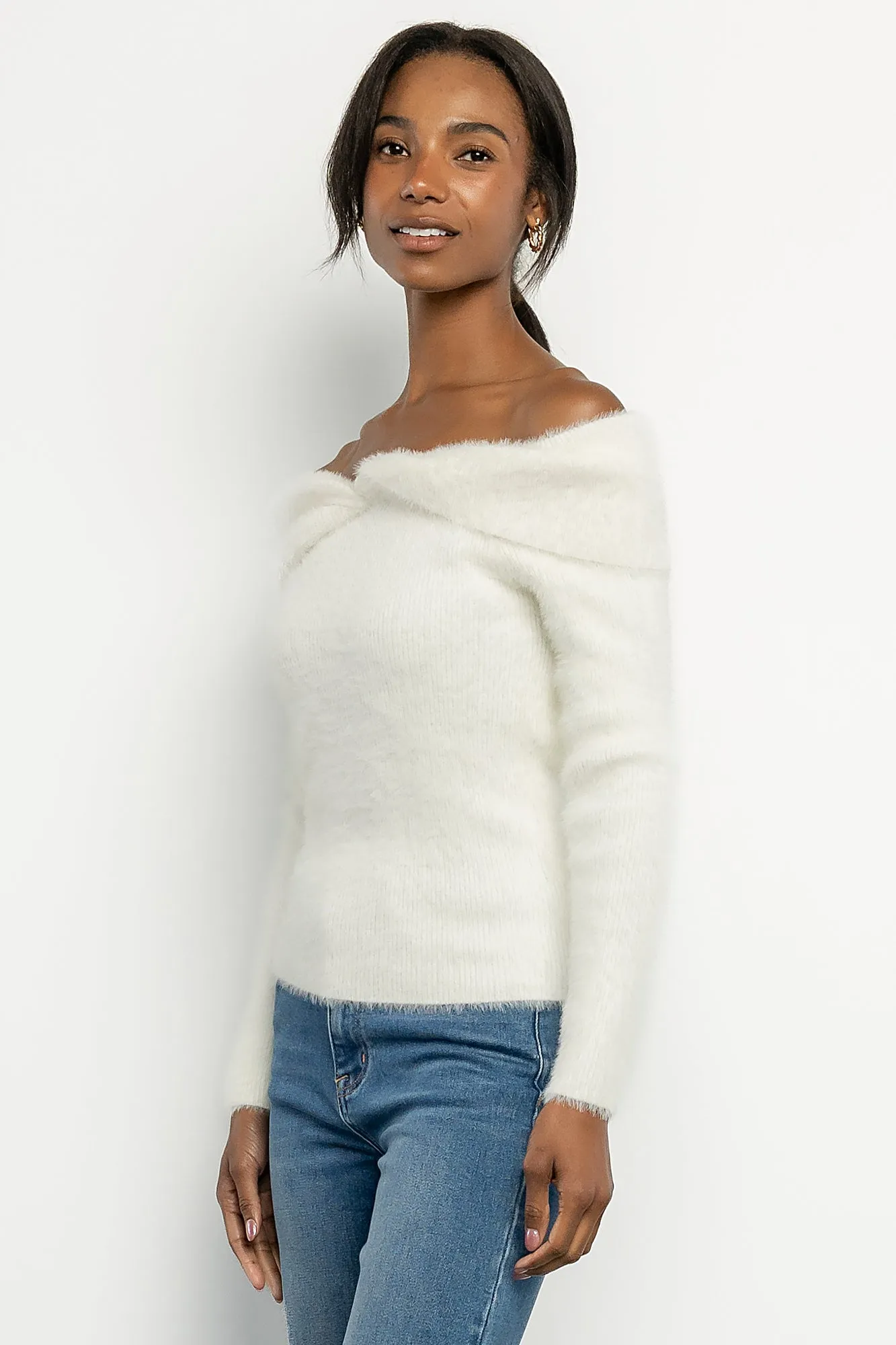 Perla Off Shoulder Sweater | Ivory sold by Baltic Born product image thumbnail 2