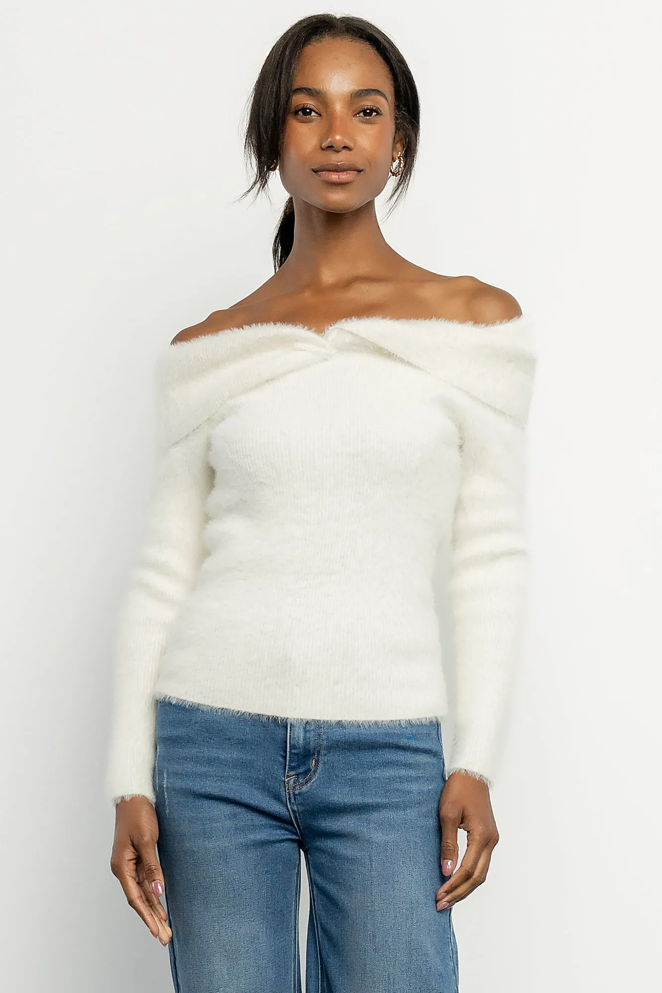 Perla Off Shoulder Sweater | Ivory sold by Baltic Born product image thumbnail 3