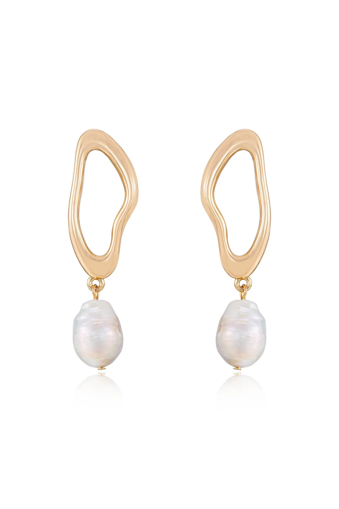 Open Circle Freshwater Pearl Earrings sold by Baltic Born product image thumbnail 4