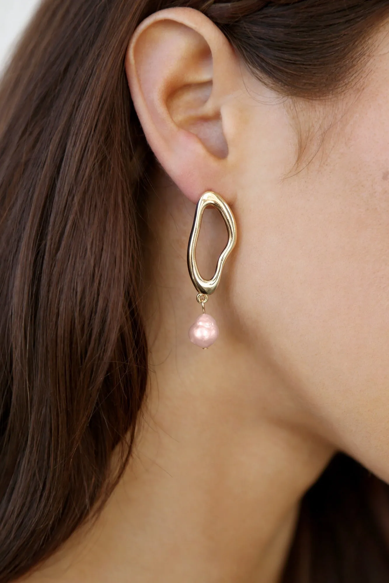 Open Circle Freshwater Pearl Earrings sold by Baltic Born product image thumbnail 3