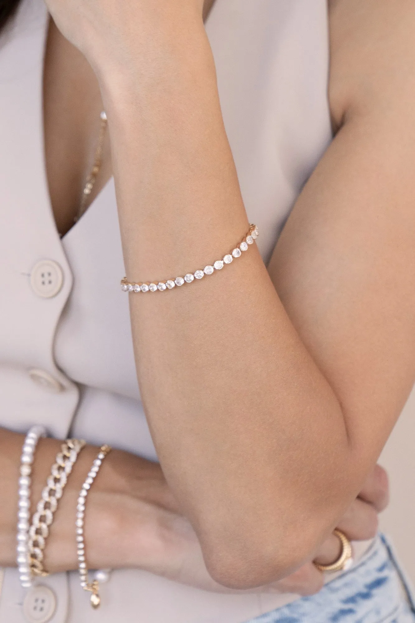 Crystal Chain Tennis Bracelet sold by Baltic Born
