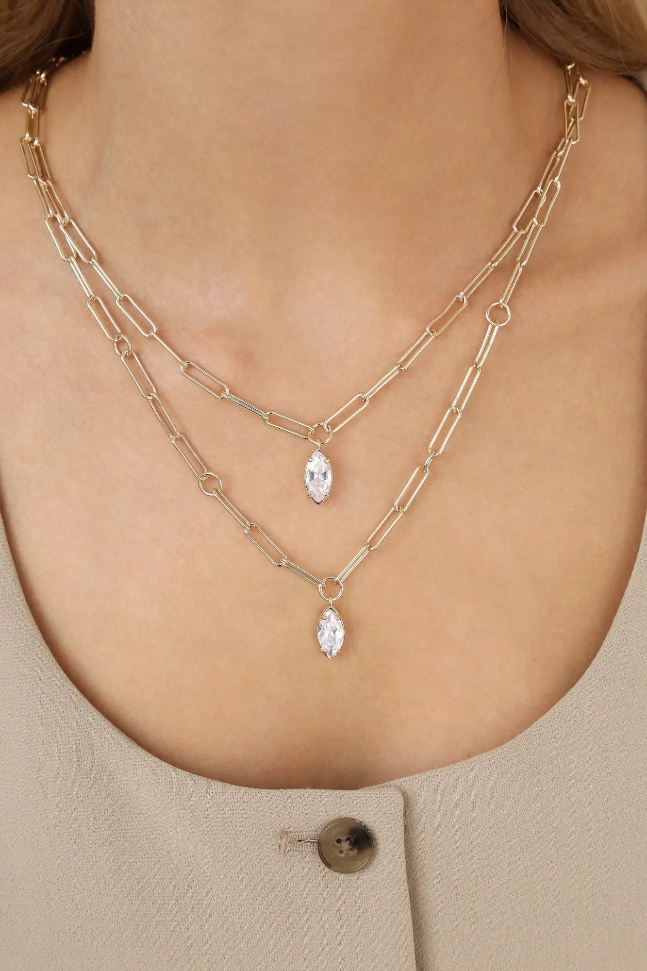 Double Layered Crystal Pendant Necklace sold by Baltic Born product image thumbnail 5