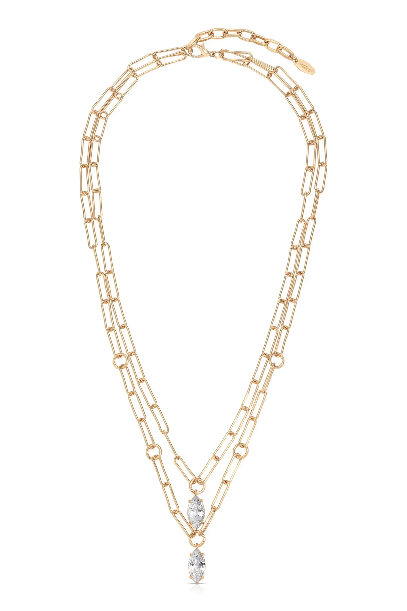 Double Layered Crystal Pendant Necklace sold by Baltic Born product image thumbnail 2