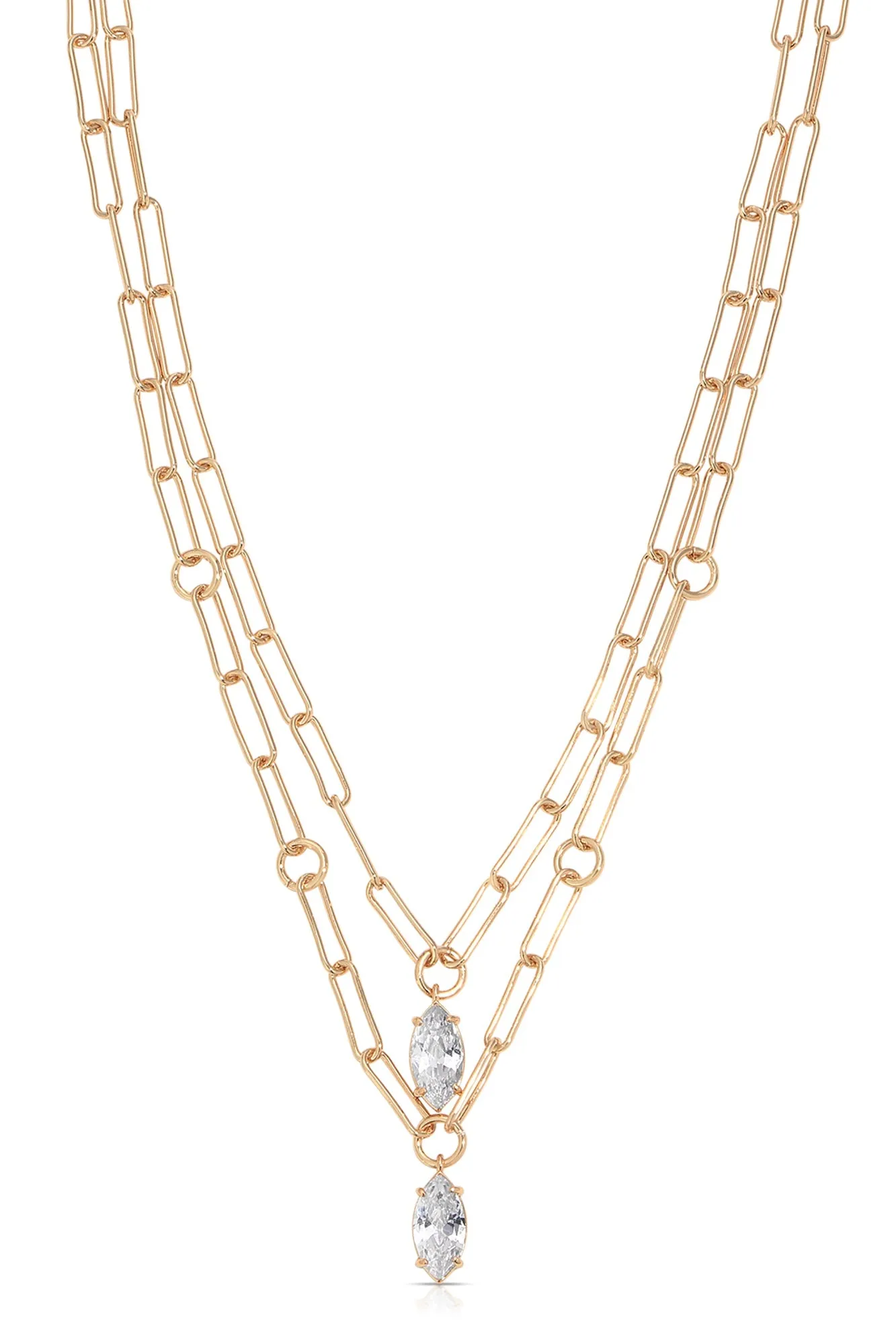 Double Layered Crystal Pendant Necklace sold by Baltic Born product image thumbnail 4