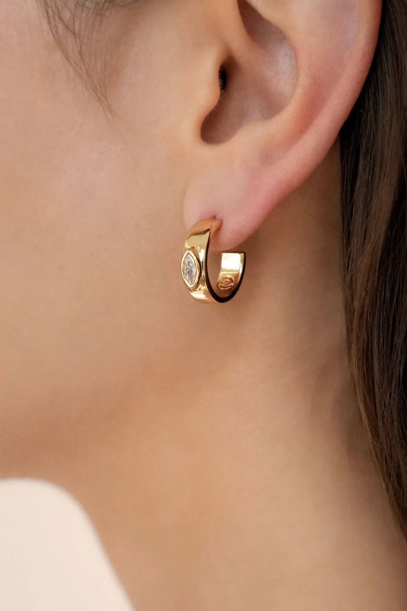 Small Marquise Crystal Hoops sold by Baltic Born product image thumbnail 5