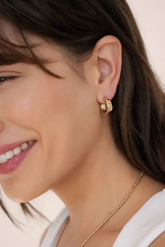 Small Marquise Crystal Hoops sold by Baltic Born