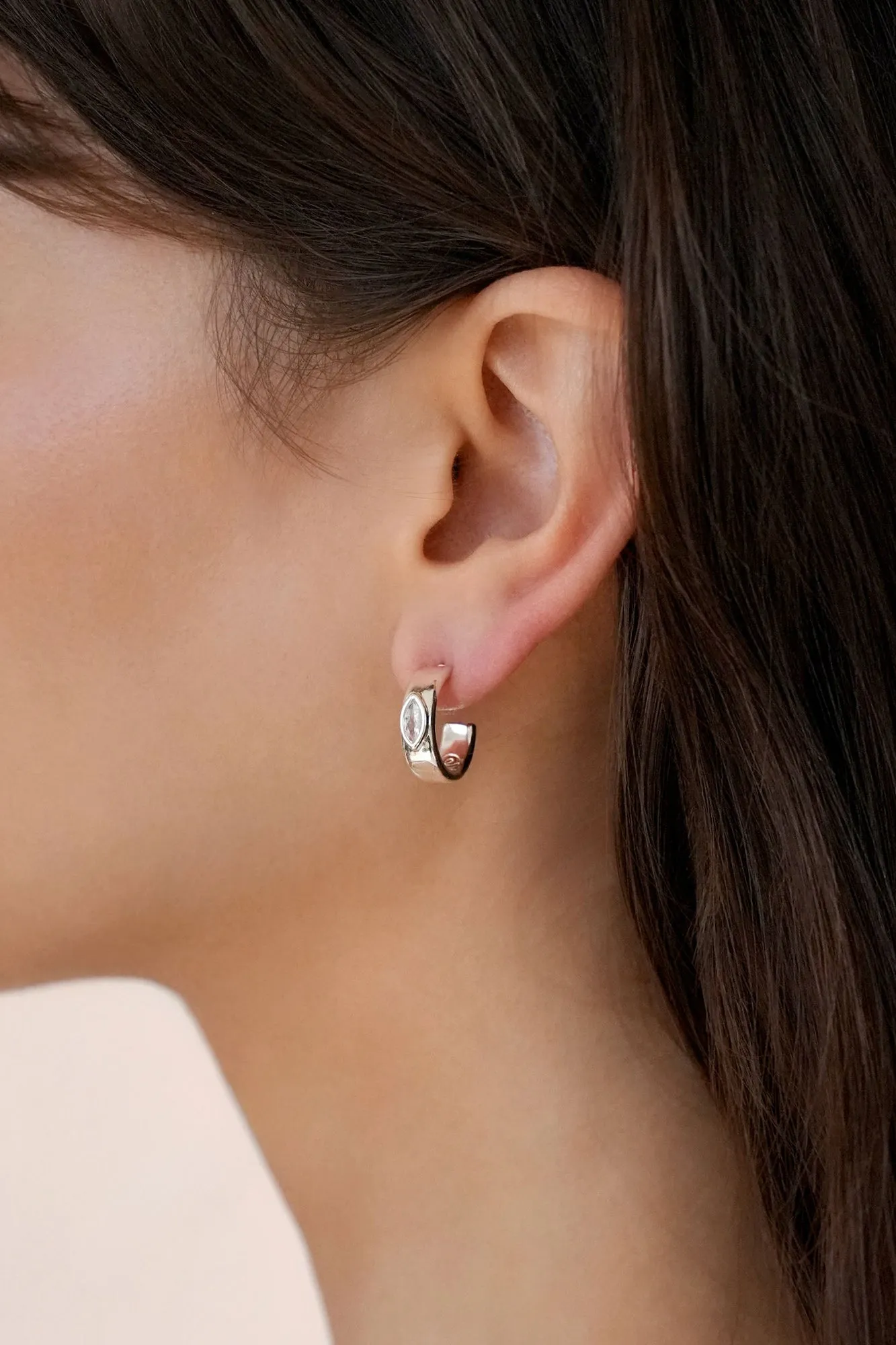 Small Marquise Crystal Hoops sold by Baltic Born product image thumbnail 3