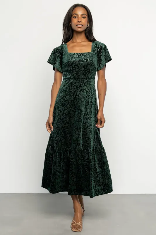 Eirene Velvet Dress | Emerald sold by Baltic Born