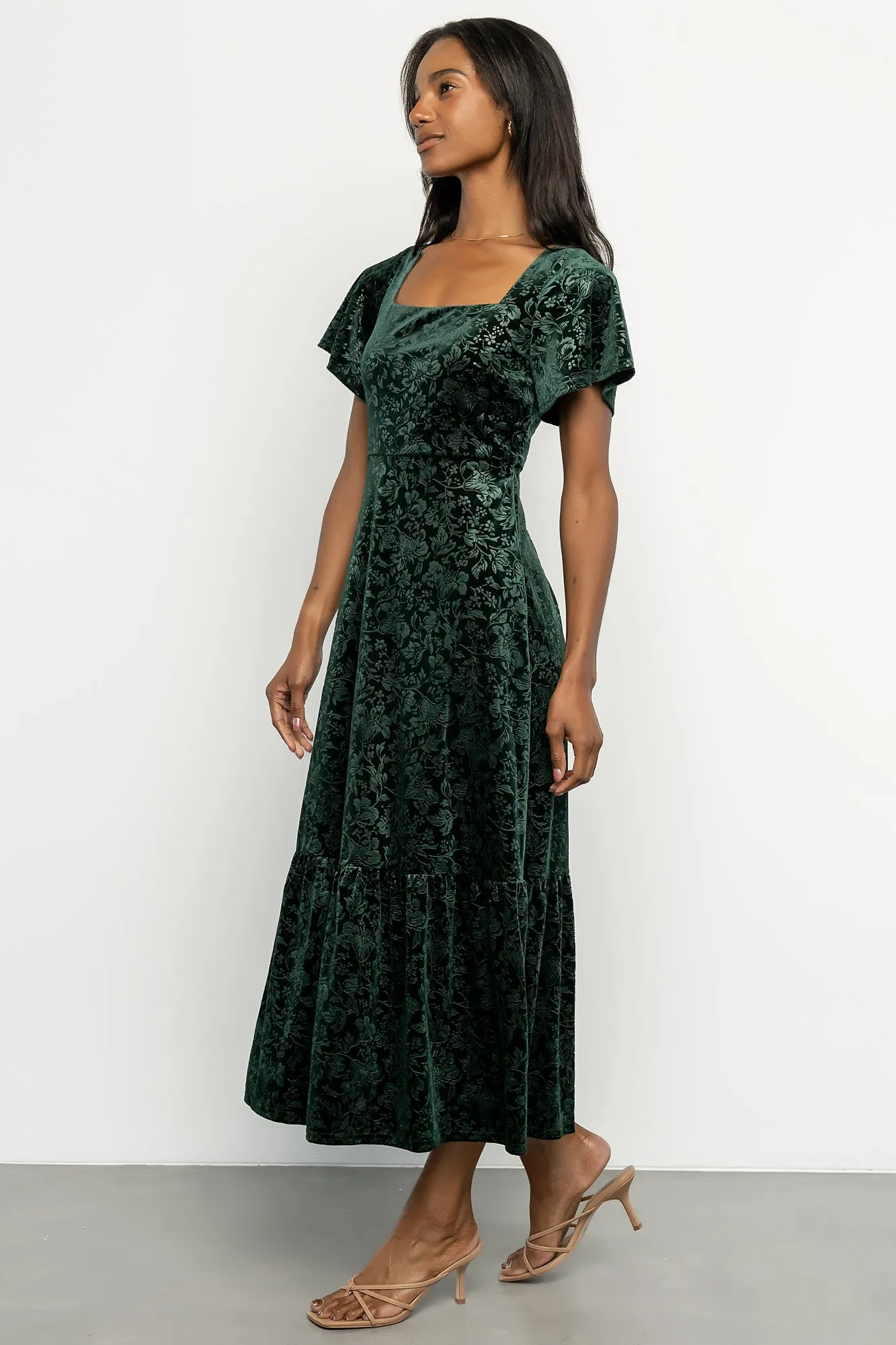 Eirene Velvet Dress | Emerald sold by Baltic Born product image thumbnail 3