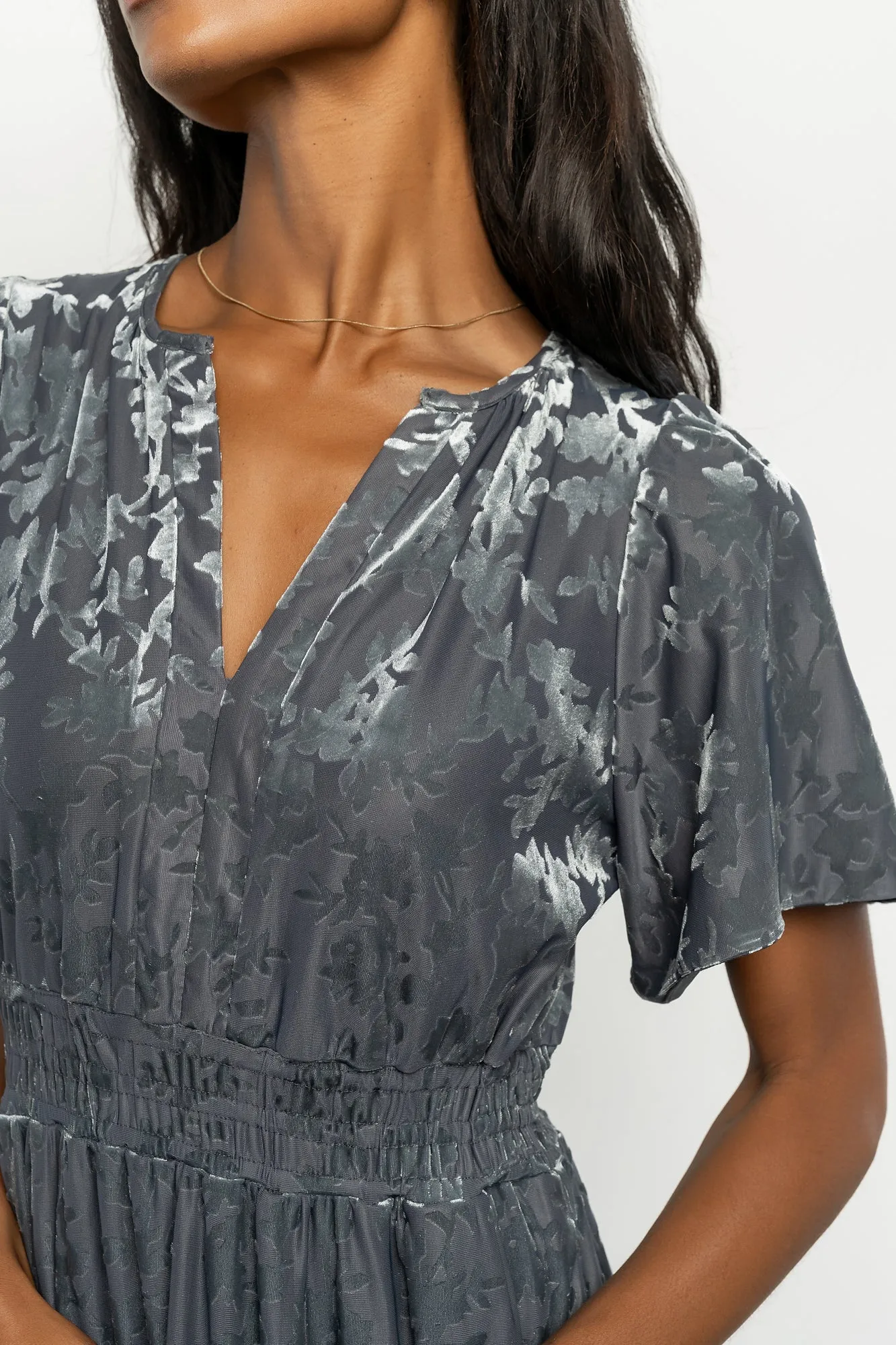 Bronwyn Velvet Dress | Dusty Blue sold by Baltic Born product image thumbnail 2