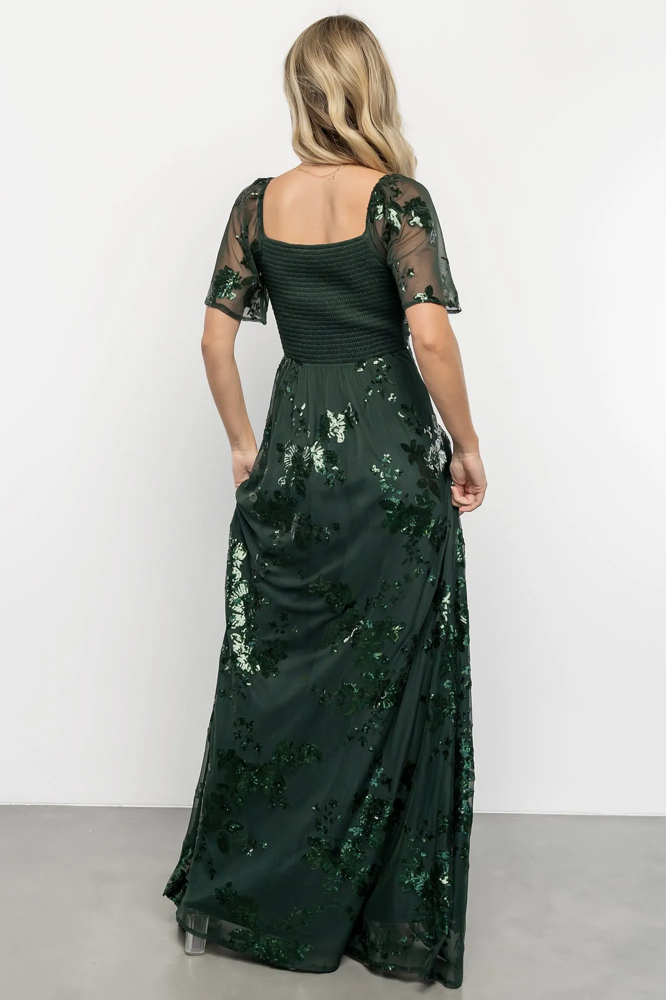 Karina Sequin Maxi Dress | Dark Green sold by Baltic Born product image thumbnail 4