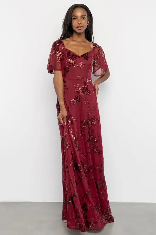 Karina Sequin Maxi Dress | Wine sold by Baltic Born