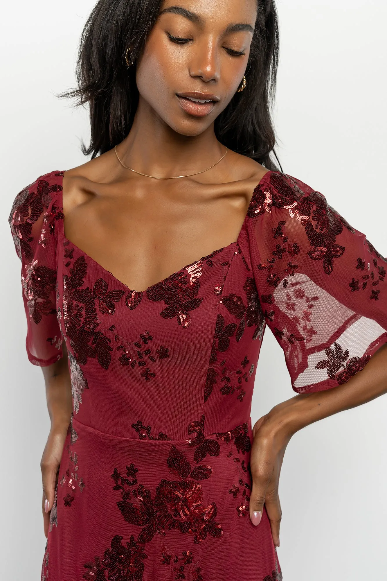 Karina Sequin Maxi Dress | Wine sold by Baltic Born product image thumbnail 2