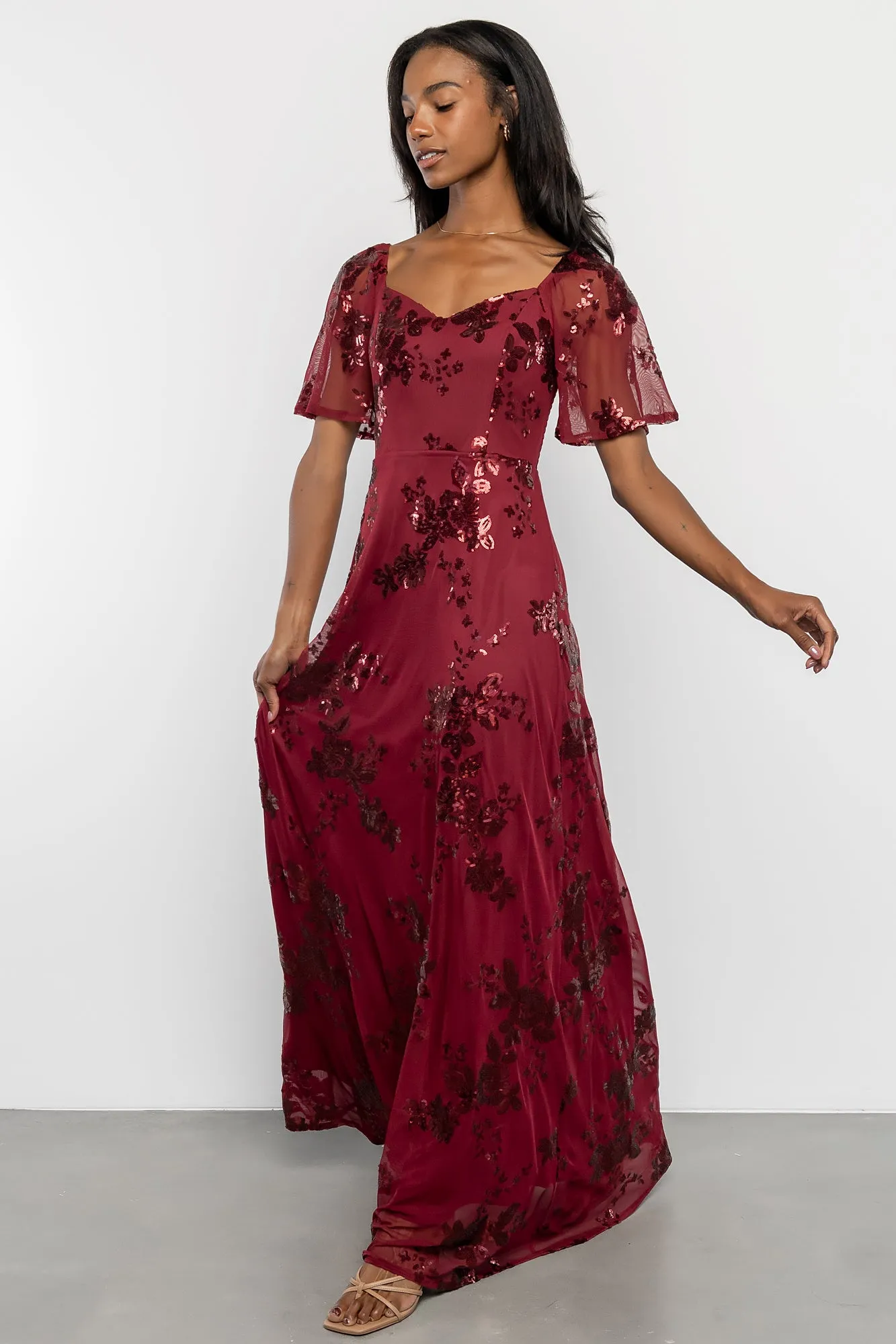 Karina Sequin Maxi Dress | Wine sold by Baltic Born product image thumbnail 5