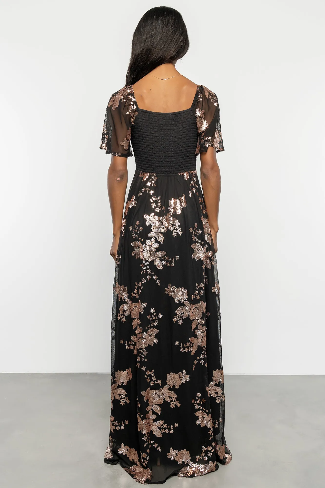 Karina Sequin Maxi Dress | Black + Gold sold by Baltic Born product image thumbnail 4