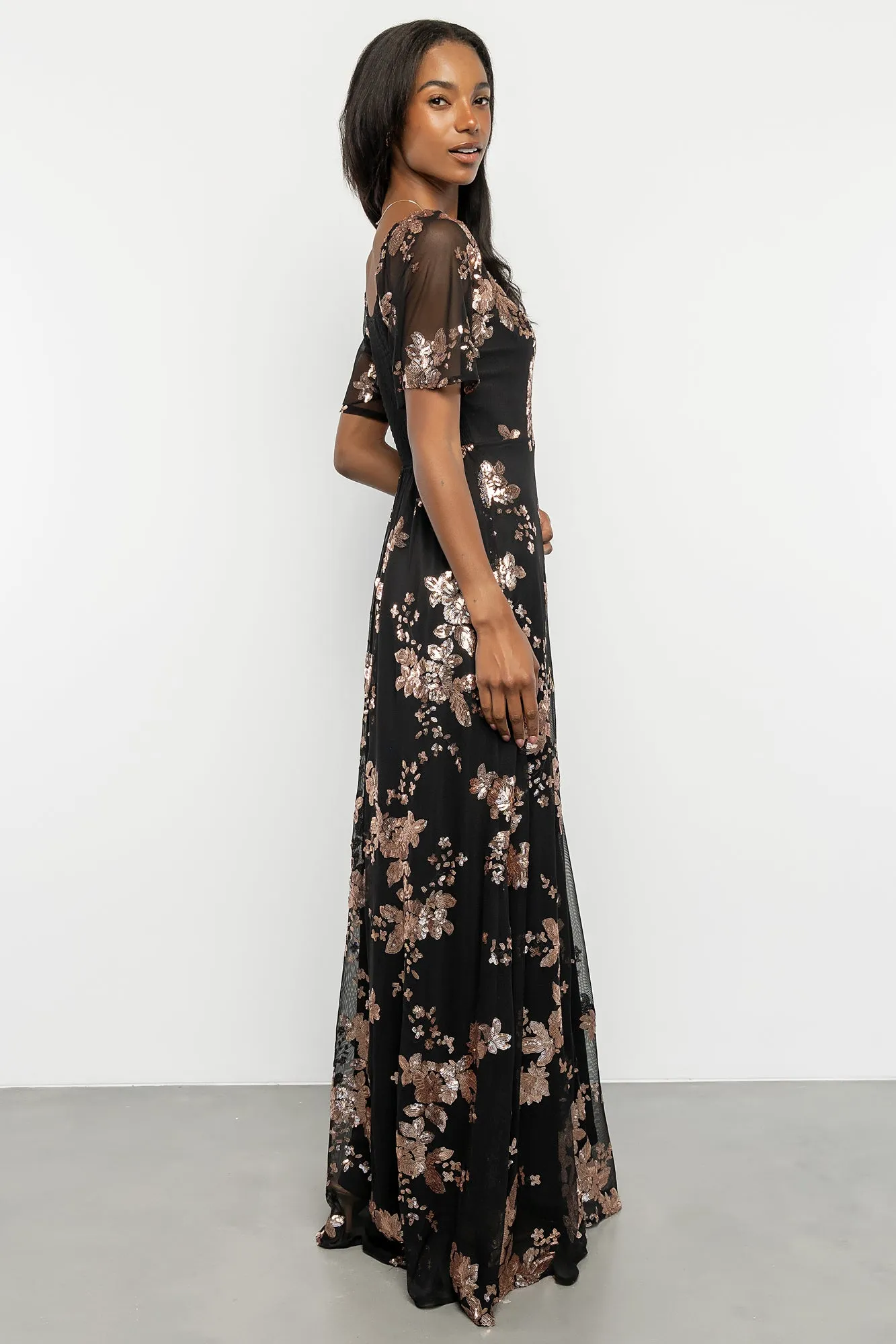 Karina Sequin Maxi Dress | Black + Gold sold by Baltic Born product image thumbnail 5